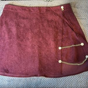 Shein Burgundy Corduroy Skirt